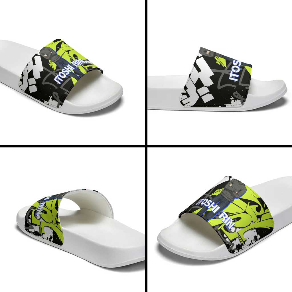Itoshi Rin Blue Lock Slide Sandals Urban Graffiti Street Art Style