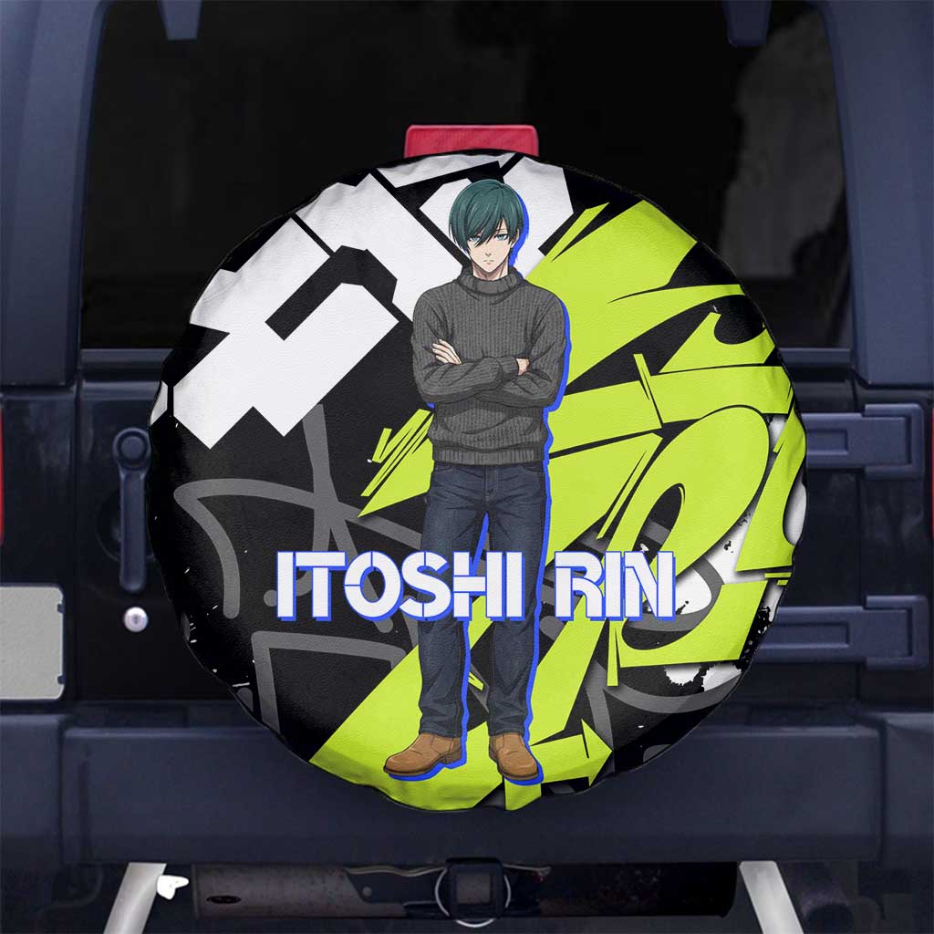 Itoshi Rin Blue Lock Spare Tire Cover Urban Graffiti Street Art Style