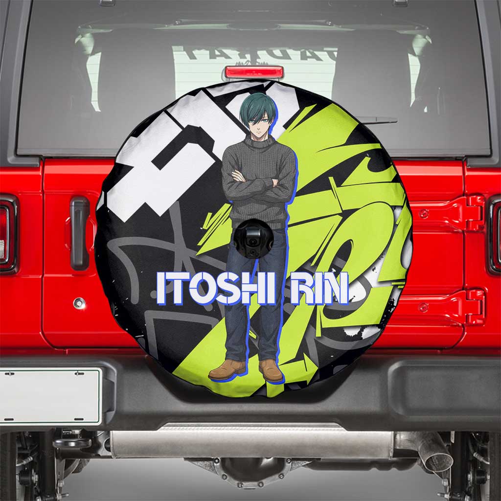 Itoshi Rin Blue Lock Spare Tire Cover Urban Graffiti Street Art Style