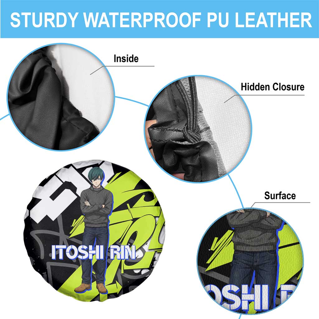 Itoshi Rin Blue Lock Spare Tire Cover Urban Graffiti Street Art Style