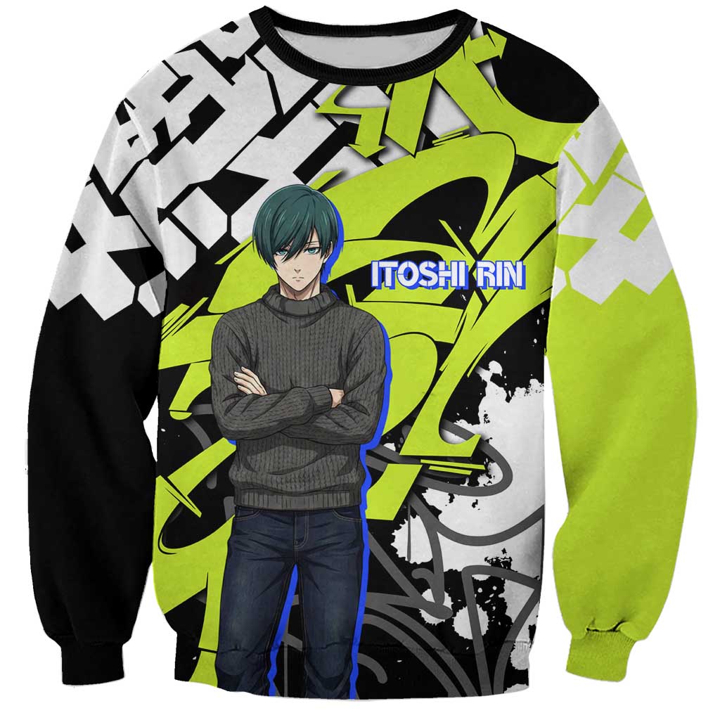Itoshi Rin Blue Lock Sweatshirt Urban Graffiti Street Art Style
