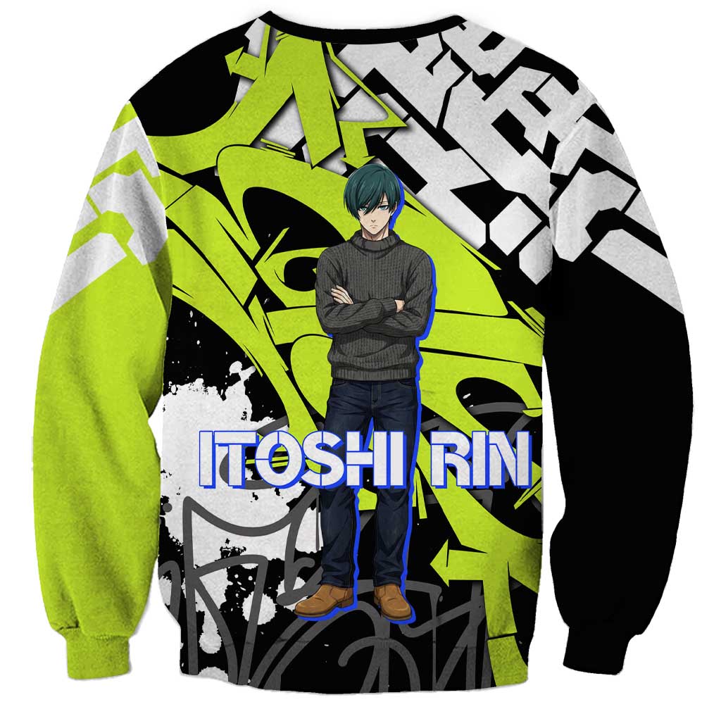 Itoshi Rin Blue Lock Sweatshirt Urban Graffiti Street Art Style
