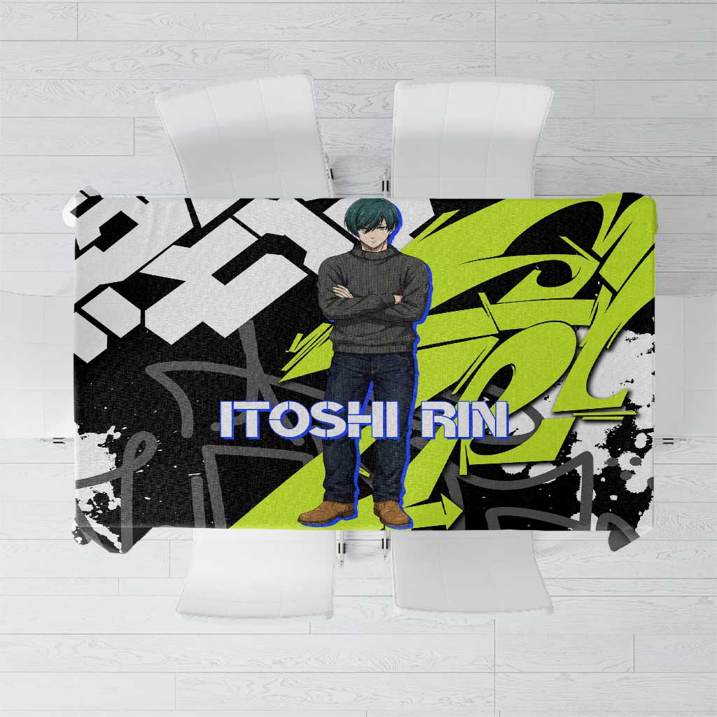 Itoshi Rin Blue Lock Tablecloth Urban Graffiti Street Art Style