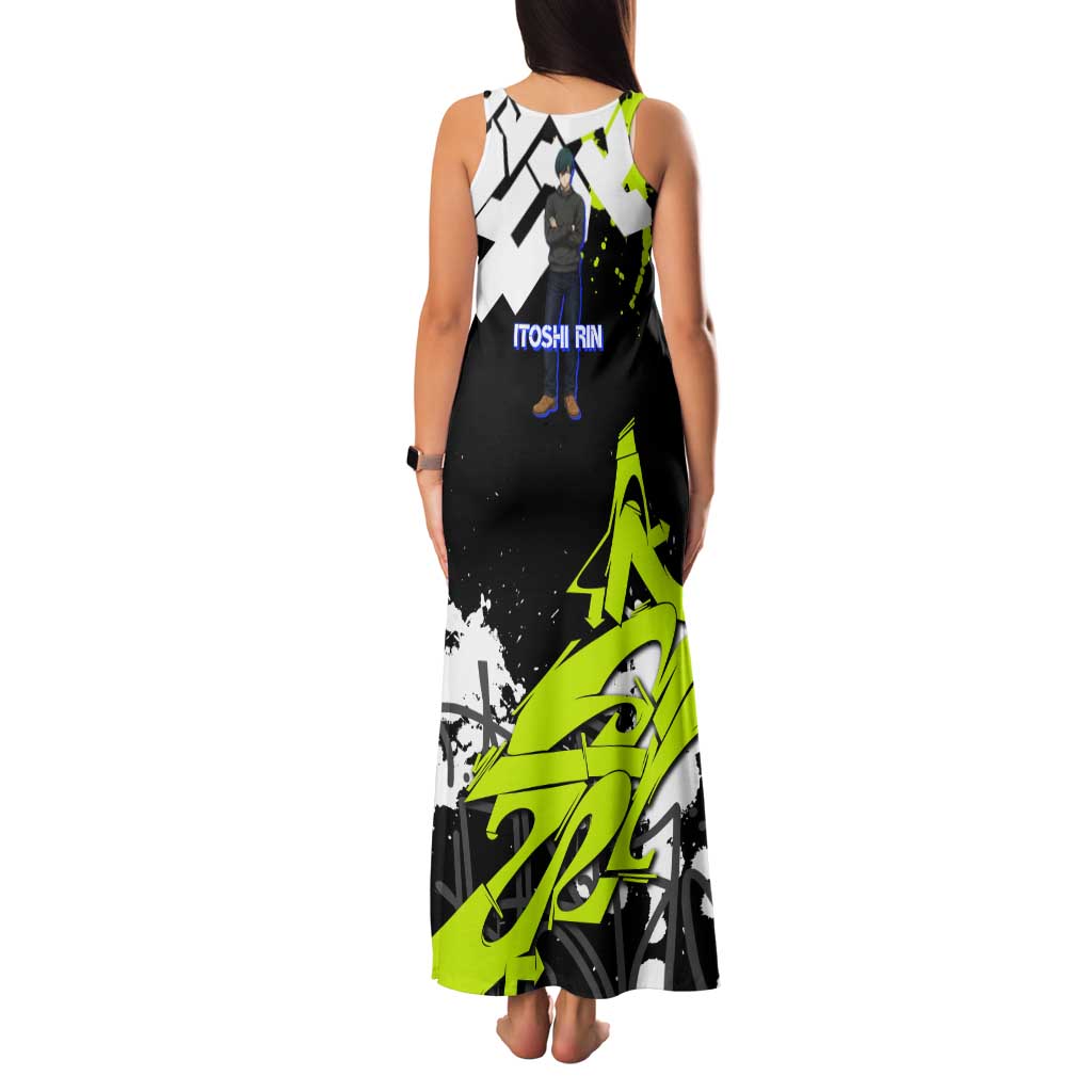 Itoshi Rin Blue Lock Tank Maxi Dress Urban Graffiti Street Art Style