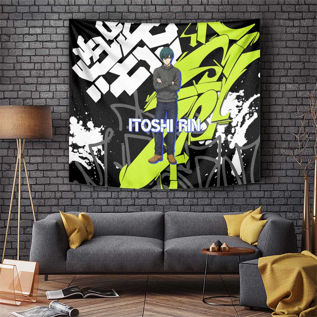 Itoshi Rin Blue Lock Tapestry Urban Graffiti Street Art Style