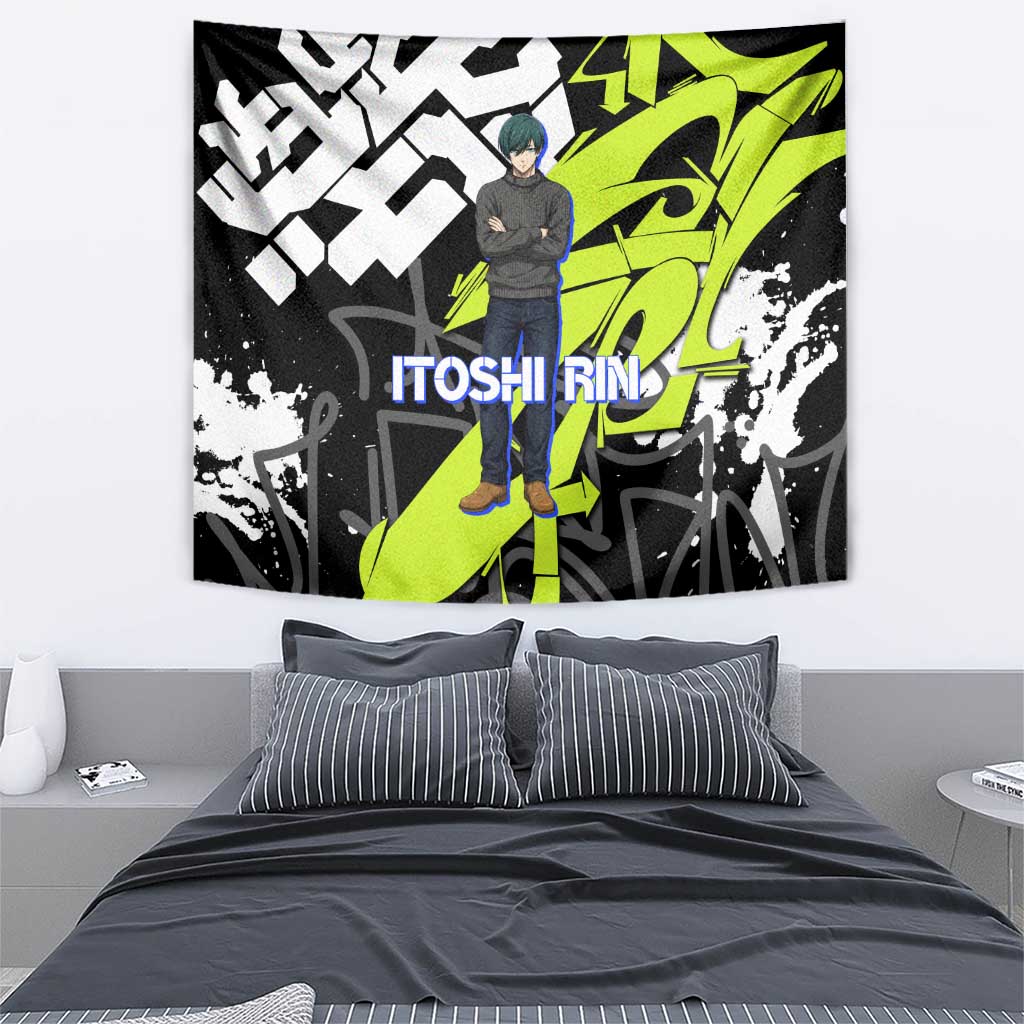 Itoshi Rin Blue Lock Tapestry Urban Graffiti Street Art Style