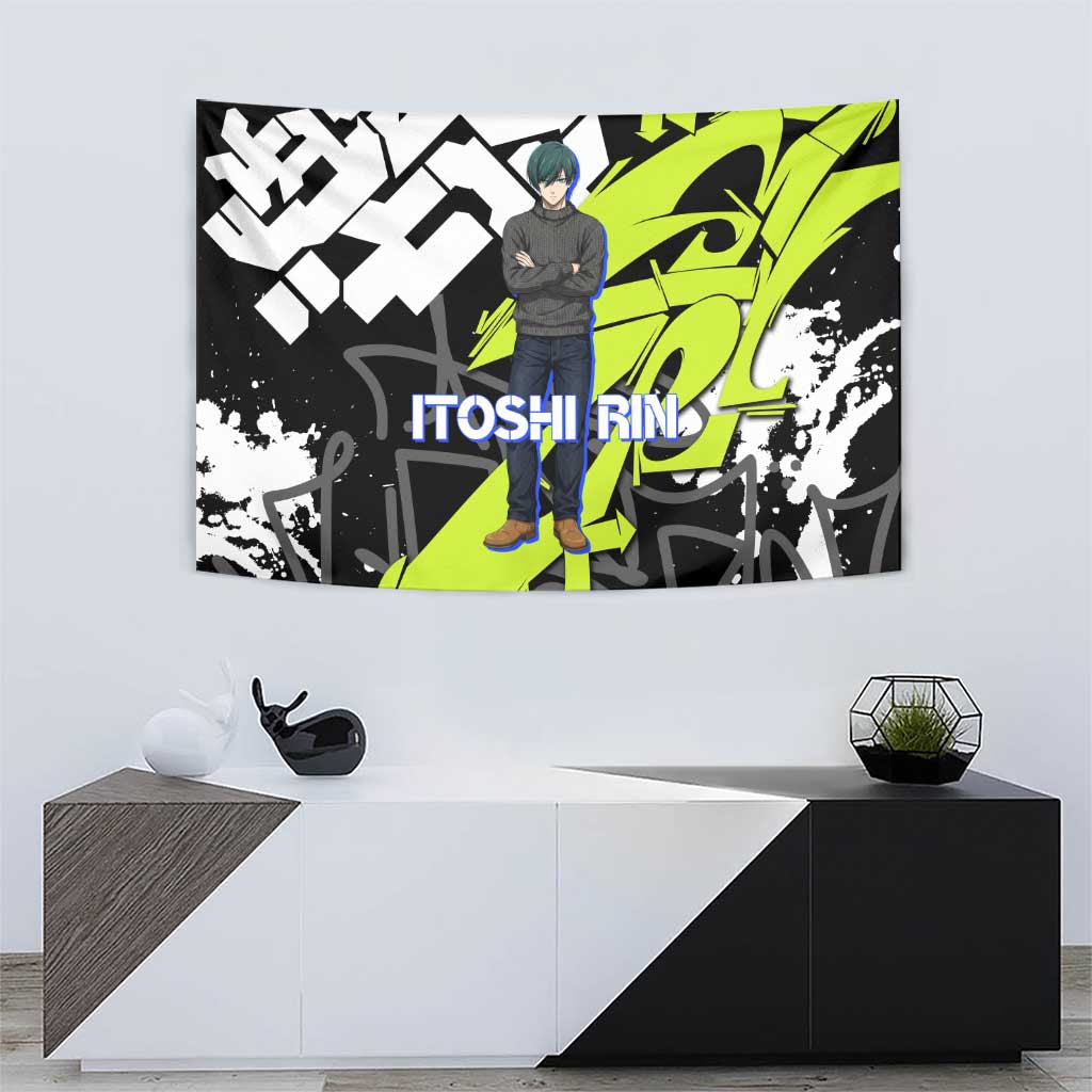 Itoshi Rin Blue Lock Tapestry Urban Graffiti Street Art Style