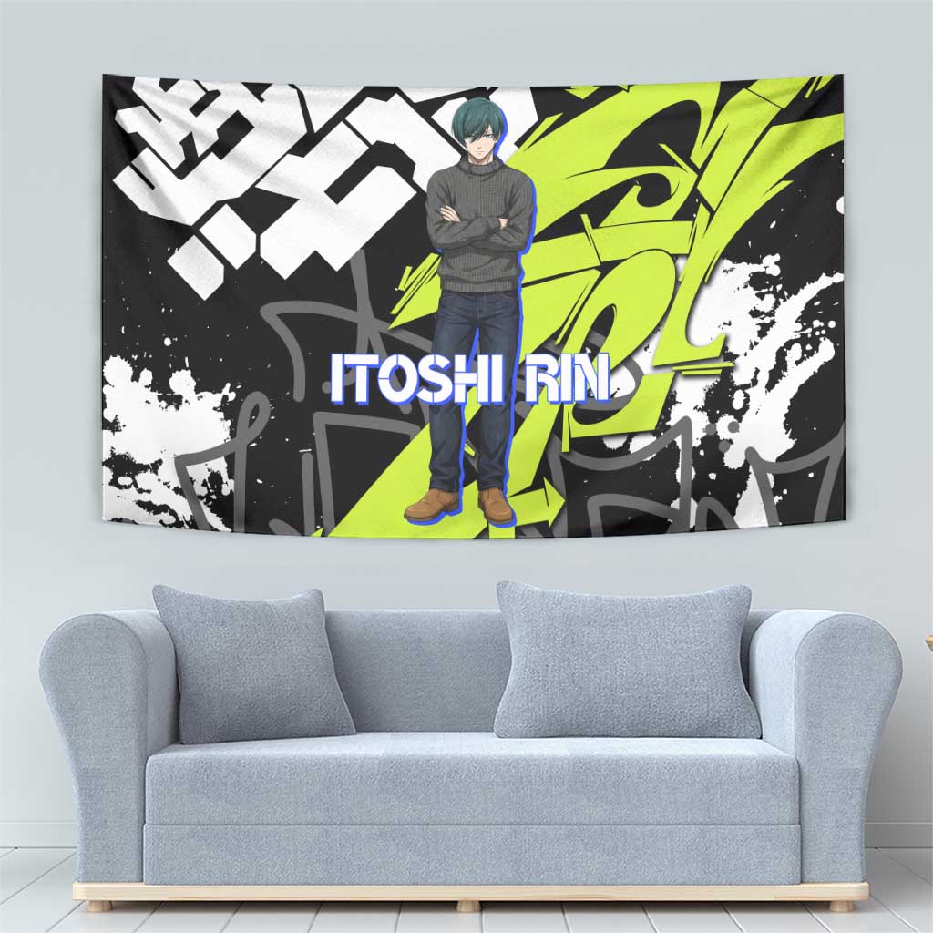 Itoshi Rin Blue Lock Tapestry Urban Graffiti Street Art Style