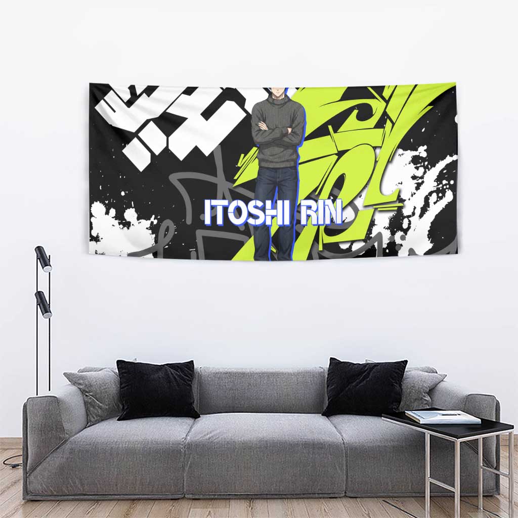 Itoshi Rin Blue Lock Tapestry Urban Graffiti Street Art Style