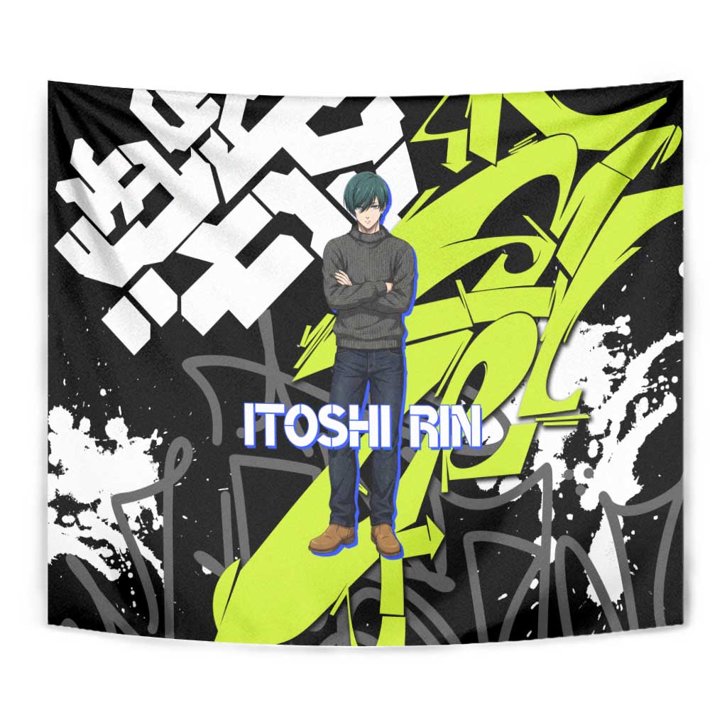 Itoshi Rin Blue Lock Tapestry Urban Graffiti Street Art Style