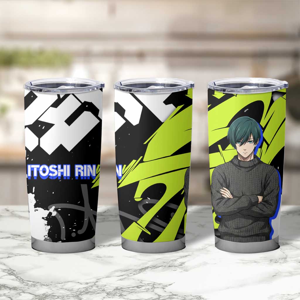 Itoshi Rin Blue Lock Tumbler Cup Urban Graffiti Street Art Style