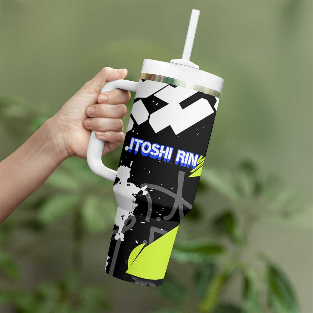 Itoshi Rin Blue Lock Tumbler With Handle Urban Graffiti Street Art Style
