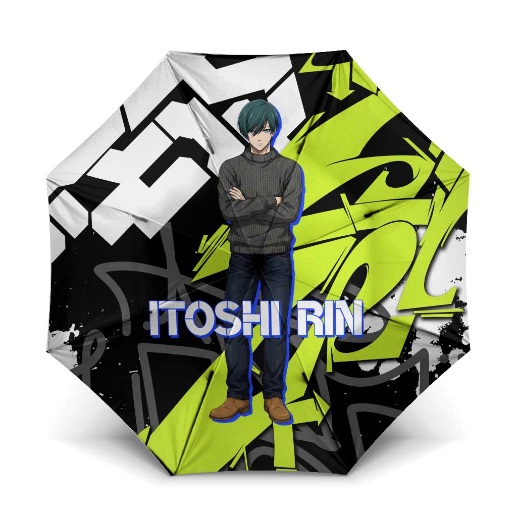 Itoshi Rin Blue Lock Umbrella Urban Graffiti Street Art Style