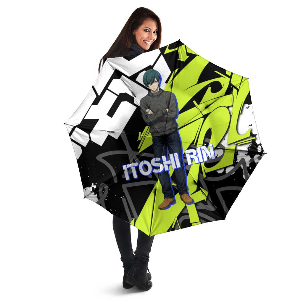 Itoshi Rin Blue Lock Umbrella Urban Graffiti Street Art Style