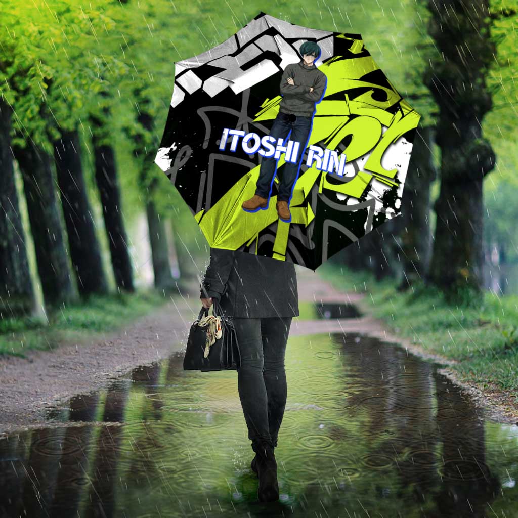 Itoshi Rin Blue Lock Umbrella Urban Graffiti Street Art Style