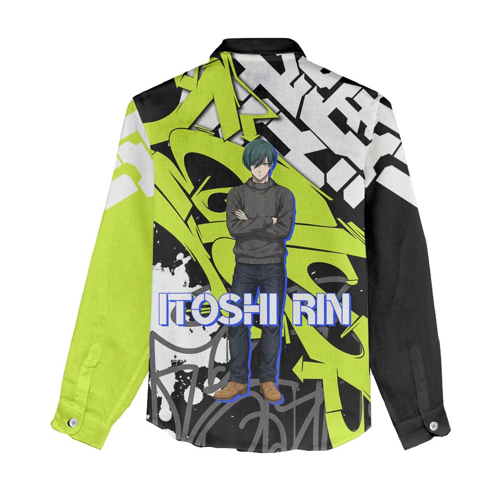 Itoshi Rin Blue Lock Women Casual Shirt Urban Graffiti Street Art Style