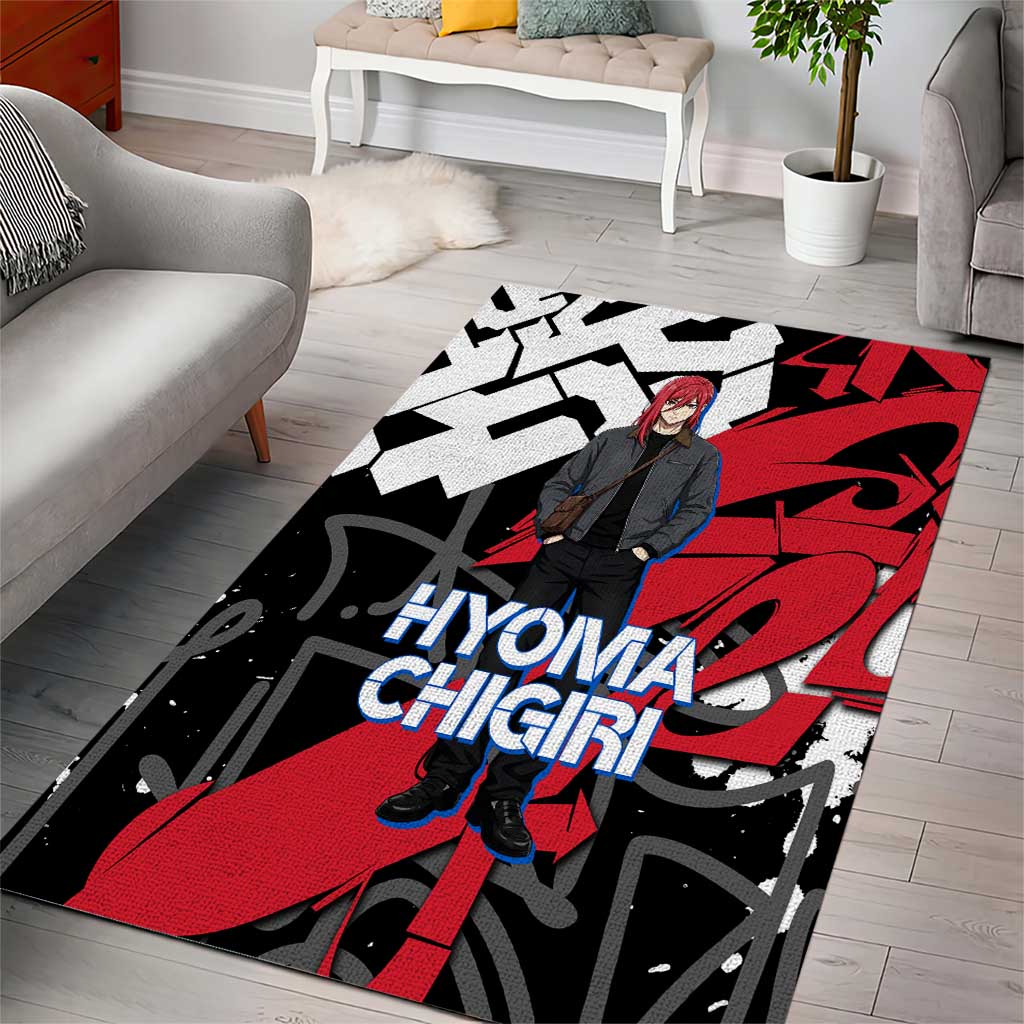 Hyoma Chigiri Blue Lock Area Rug Urban Graffiti Street Art Style