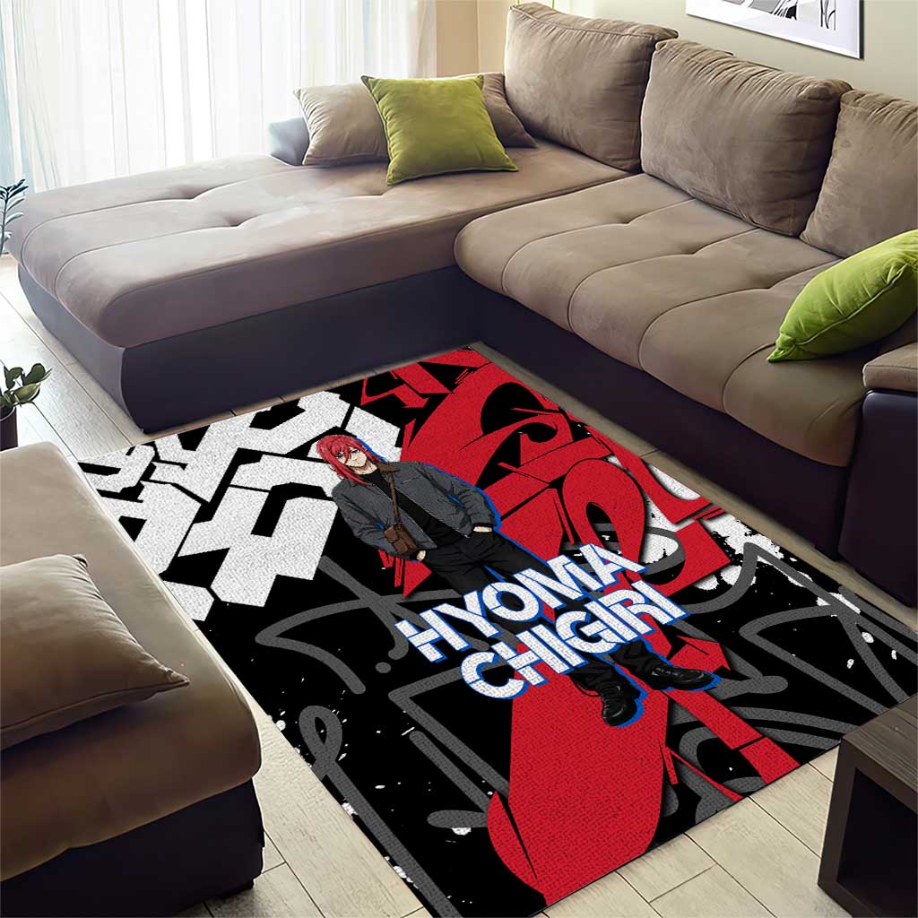 Hyoma Chigiri Blue Lock Area Rug Urban Graffiti Street Art Style