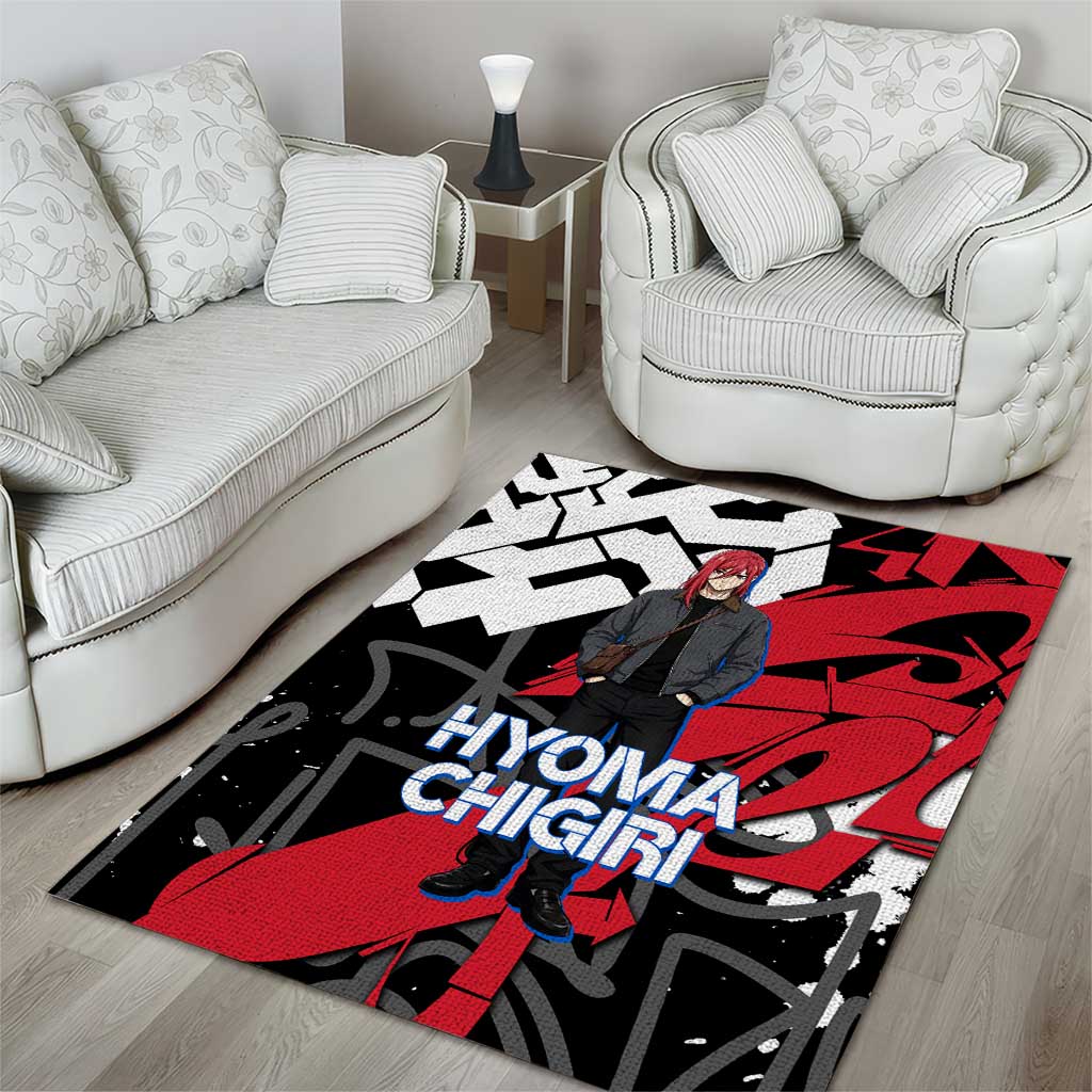 Hyoma Chigiri Blue Lock Area Rug Urban Graffiti Street Art Style