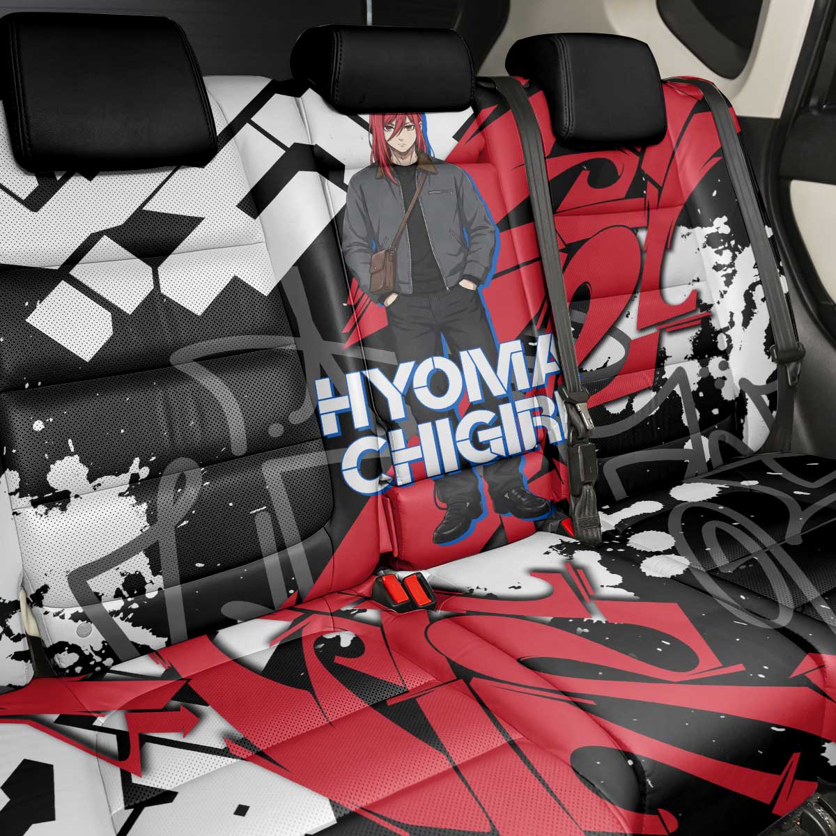 Hyoma Chigiri Blue Lock Back Car Seat Cover Urban Graffiti Street Art Style