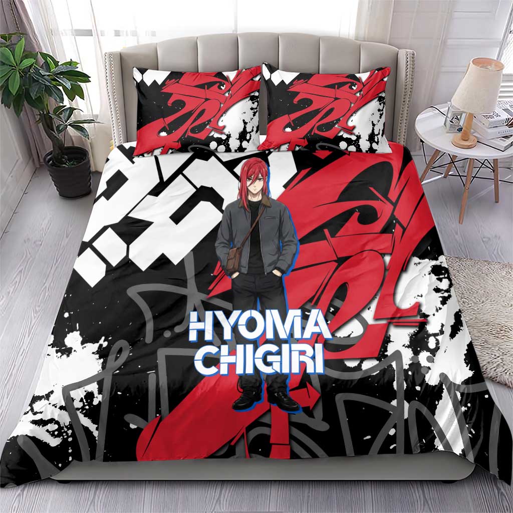 Hyoma Chigiri Blue Lock Bedding Set Urban Graffiti Street Art Style