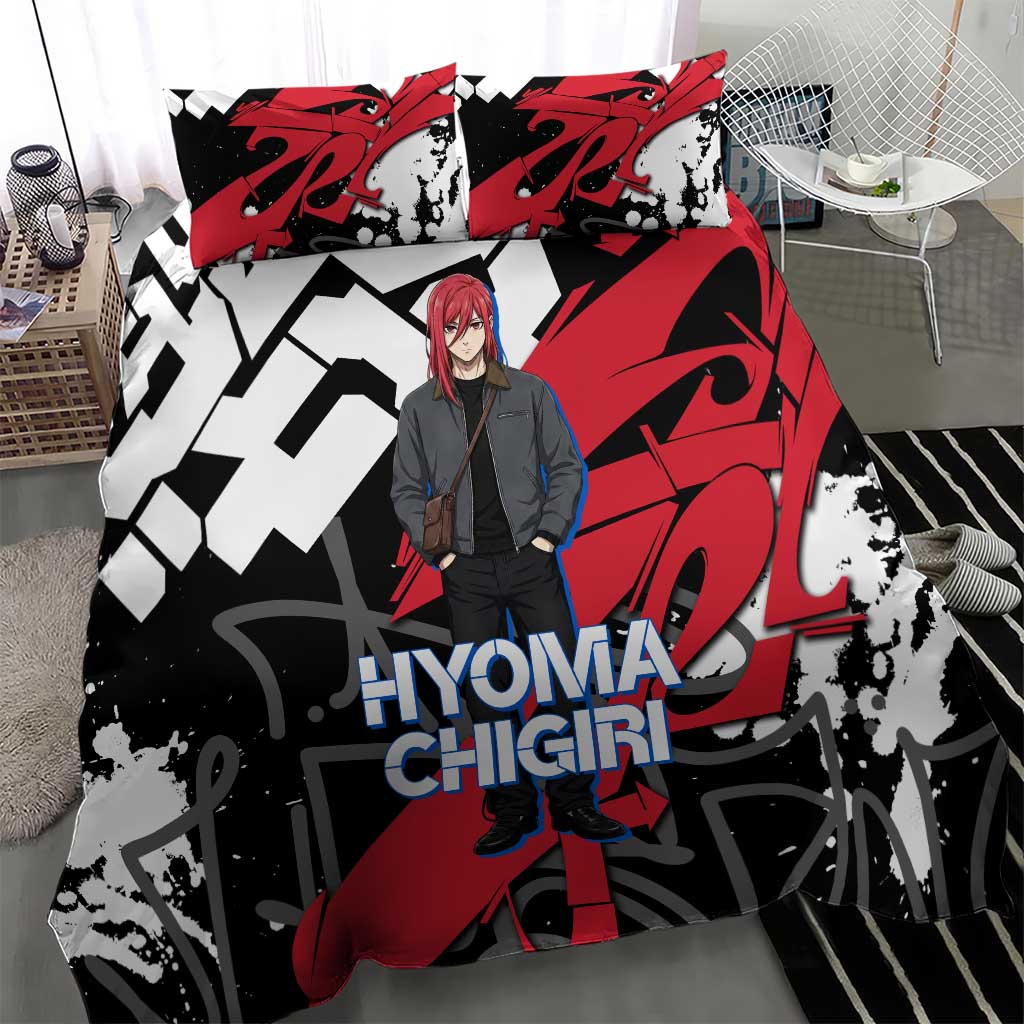 Hyoma Chigiri Blue Lock Bedding Set Urban Graffiti Street Art Style