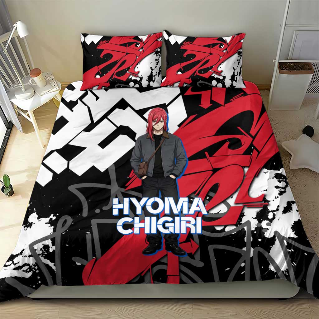 Hyoma Chigiri Blue Lock Bedding Set Urban Graffiti Street Art Style