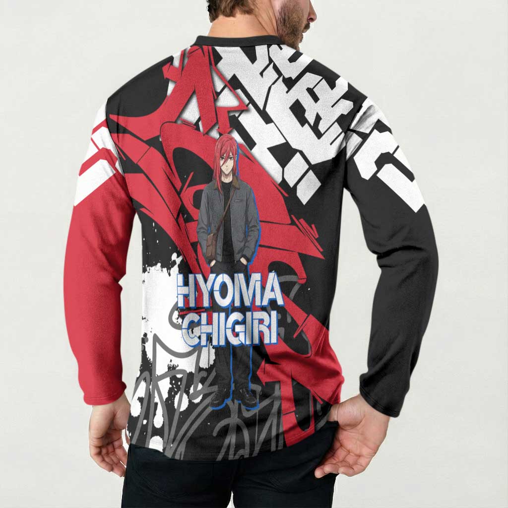 Hyoma Chigiri Blue Lock Button Sweatshirt Urban Graffiti Street Art Style