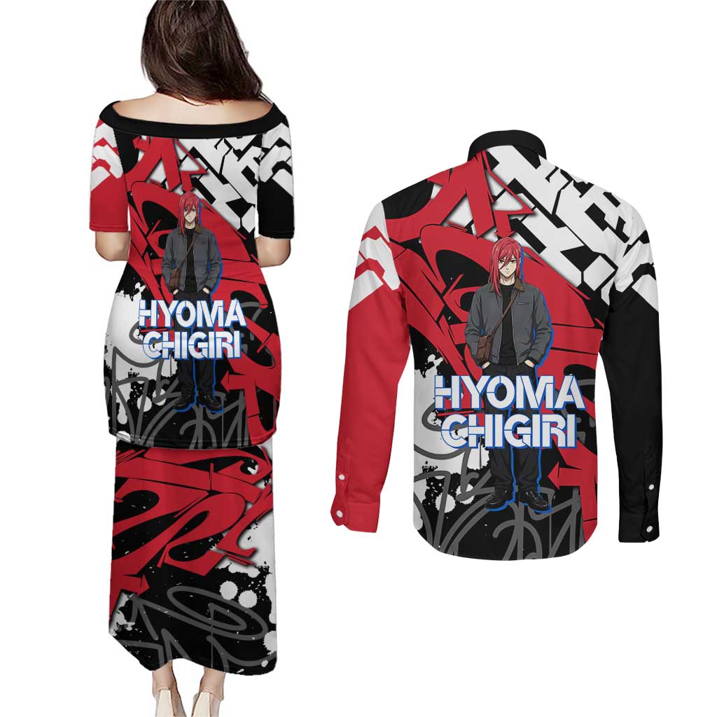 Hyoma Chigiri Blue Lock Couples Matching Puletasi and Long Sleeve Button Shirt Urban Graffiti Street Art Style