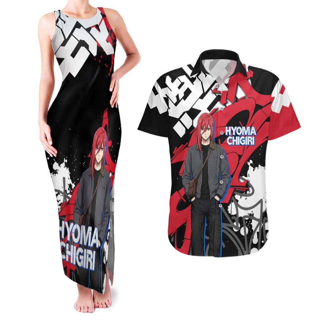 Hyoma Chigiri Blue Lock Couples Matching Tank Maxi Dress and Hawaiian Shirt Urban Graffiti Street Art Style