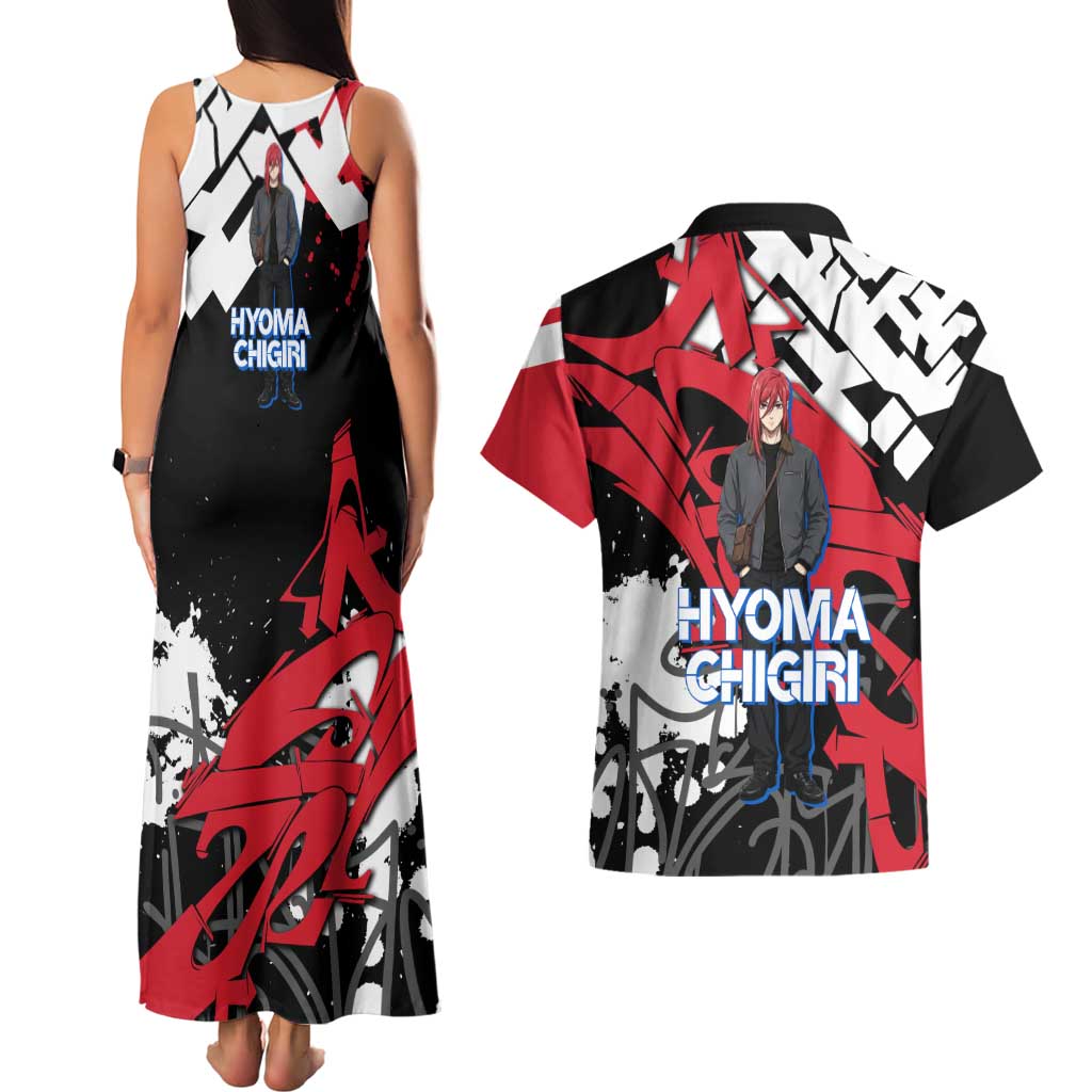 Hyoma Chigiri Blue Lock Couples Matching Tank Maxi Dress and Hawaiian Shirt Urban Graffiti Street Art Style