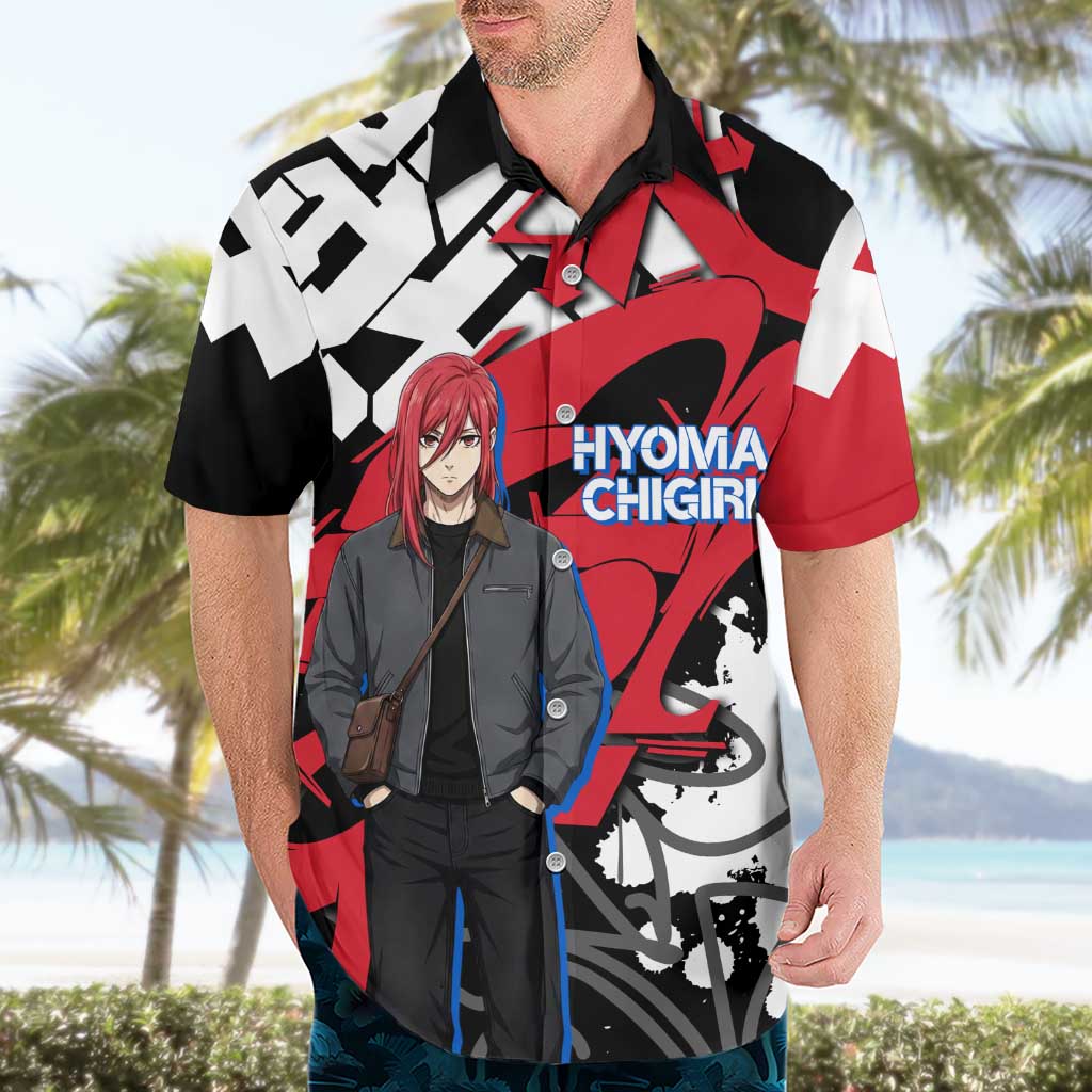 Hyoma Chigiri Blue Lock Hawaiian Shirt Urban Graffiti Street Art Style