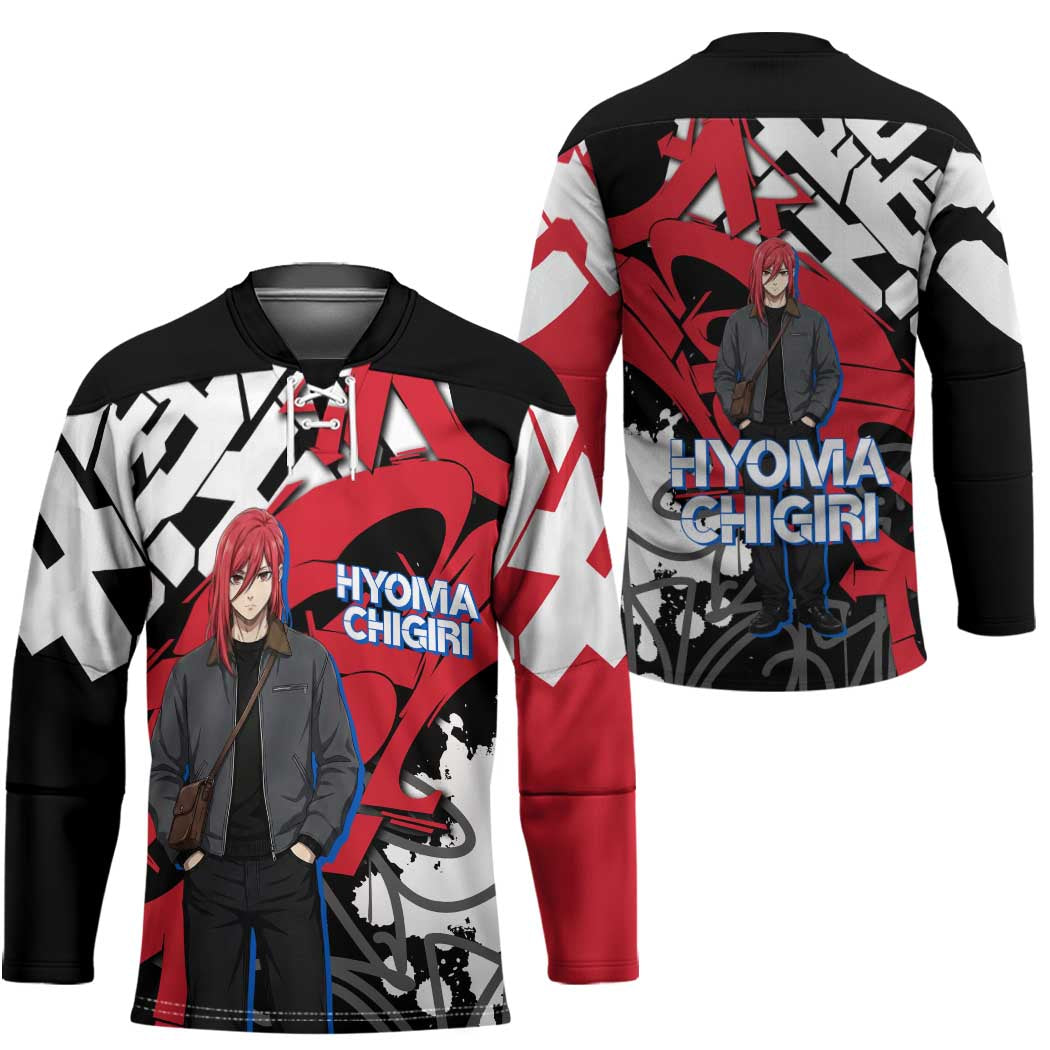Hyoma Chigiri Blue Lock Hockey Jersey Urban Graffiti Street Art Style