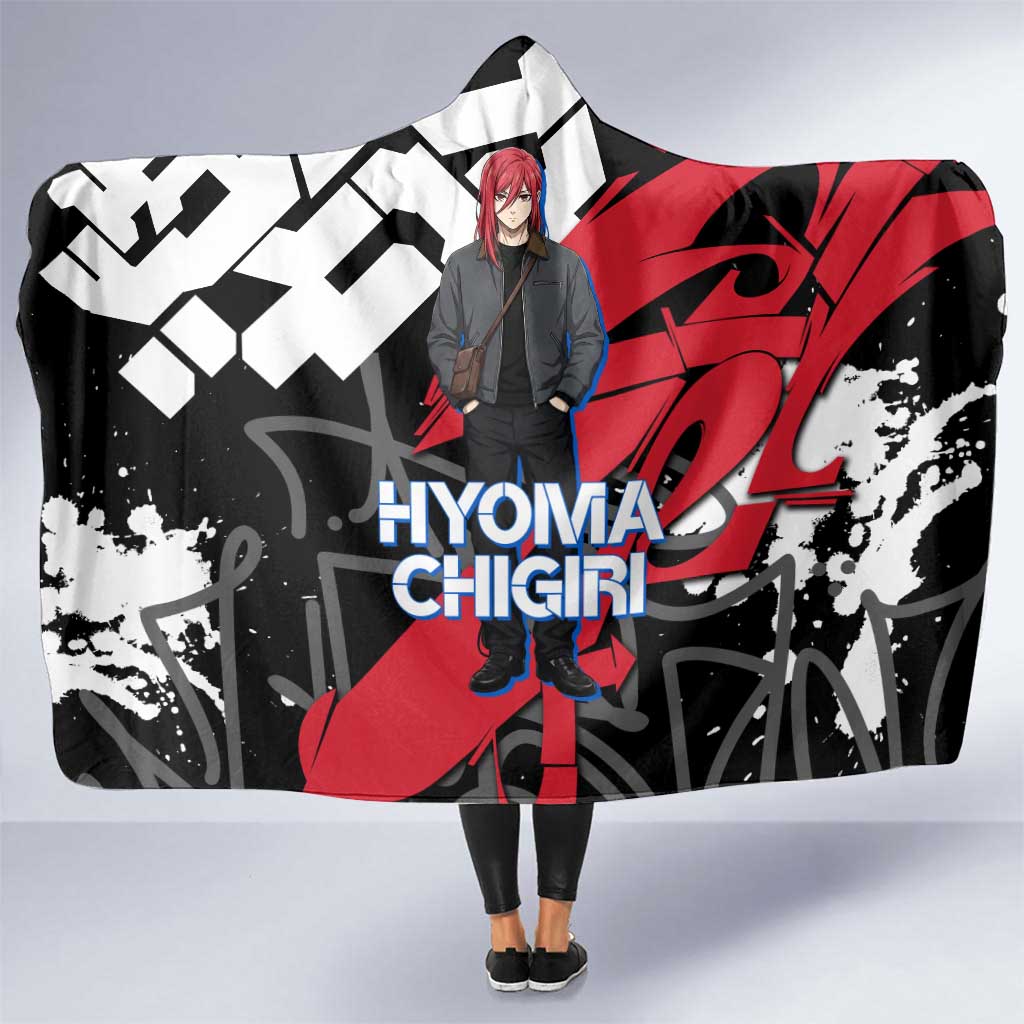 Hyoma Chigiri Blue Lock Hooded Blanket Urban Graffiti Street Art Style