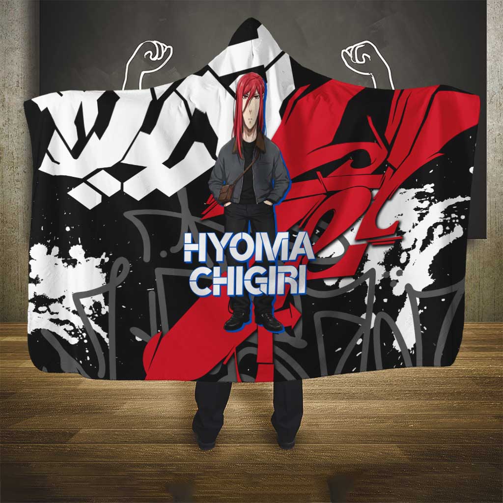 Hyoma Chigiri Blue Lock Hooded Blanket Urban Graffiti Street Art Style