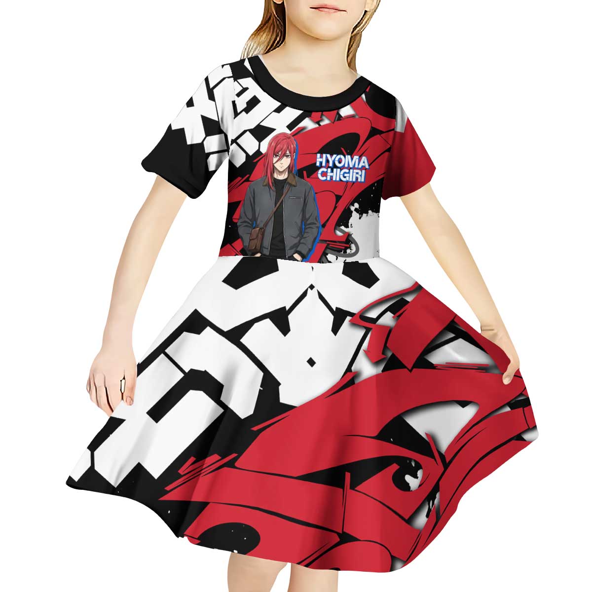 Hyoma Chigiri Blue Lock Kid Short Sleeve Dress Urban Graffiti Street Art Style