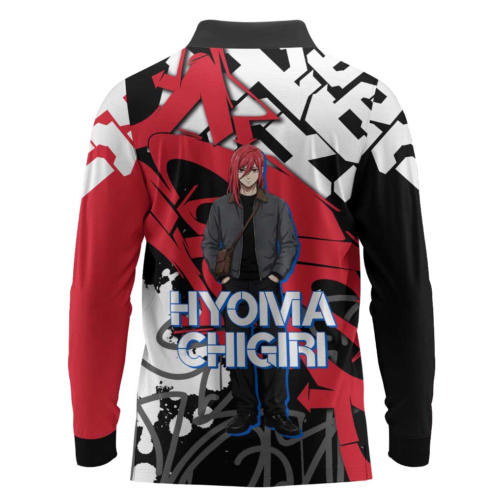 Hyoma Chigiri Blue Lock Long Sleeve Polo Shirt Urban Graffiti Street Art Style