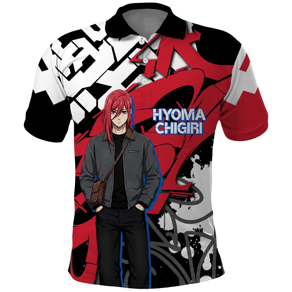 Hyoma Chigiri Blue Lock Polo Shirt Urban Graffiti Street Art Style