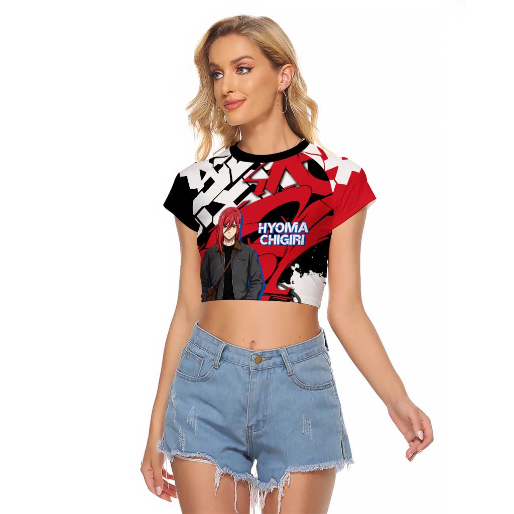 Hyoma Chigiri Blue Lock Raglan Cropped T Shirt Urban Graffiti Street Art Style