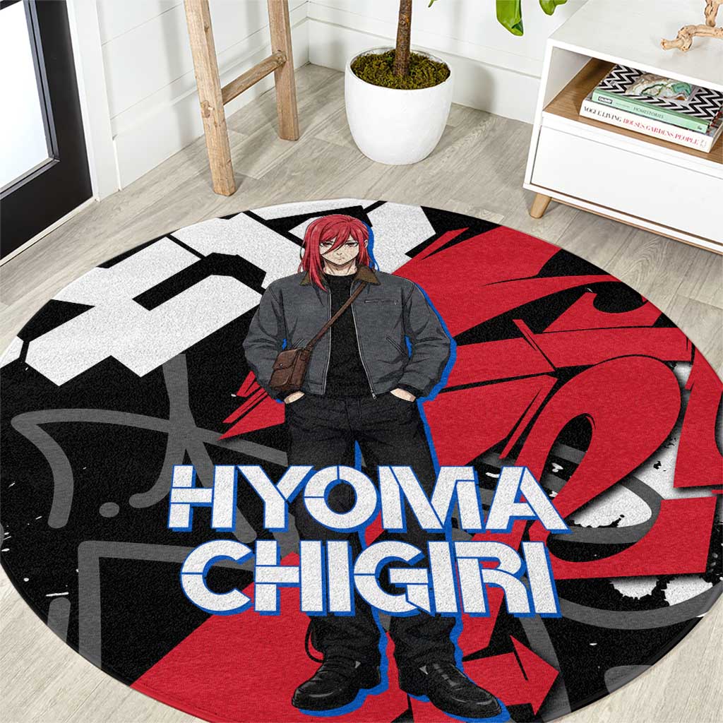 Hyoma Chigiri Blue Lock Round Carpet Urban Graffiti Street Art Style