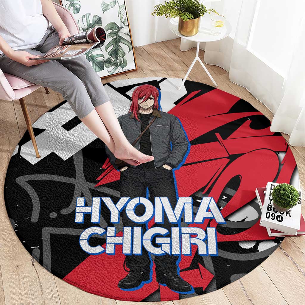 Hyoma Chigiri Blue Lock Round Carpet Urban Graffiti Street Art Style