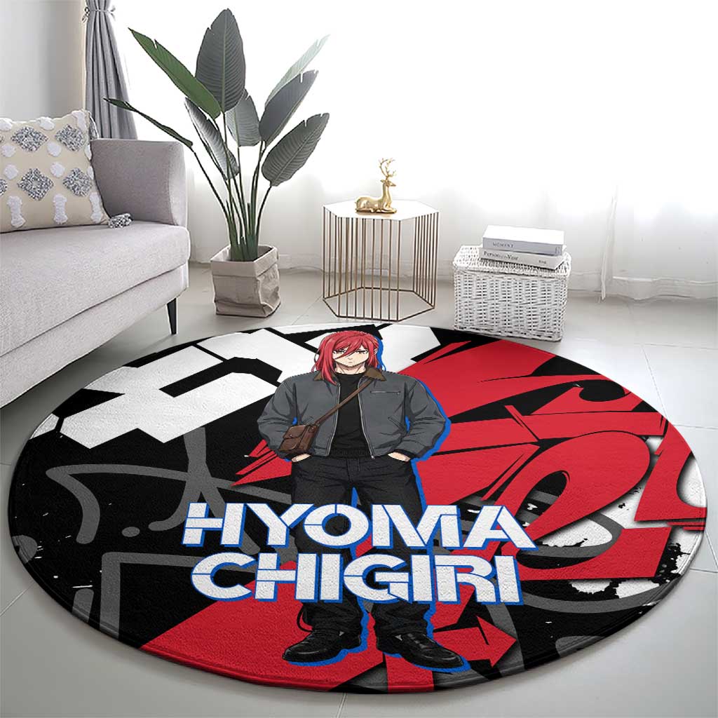 Hyoma Chigiri Blue Lock Round Carpet Urban Graffiti Street Art Style
