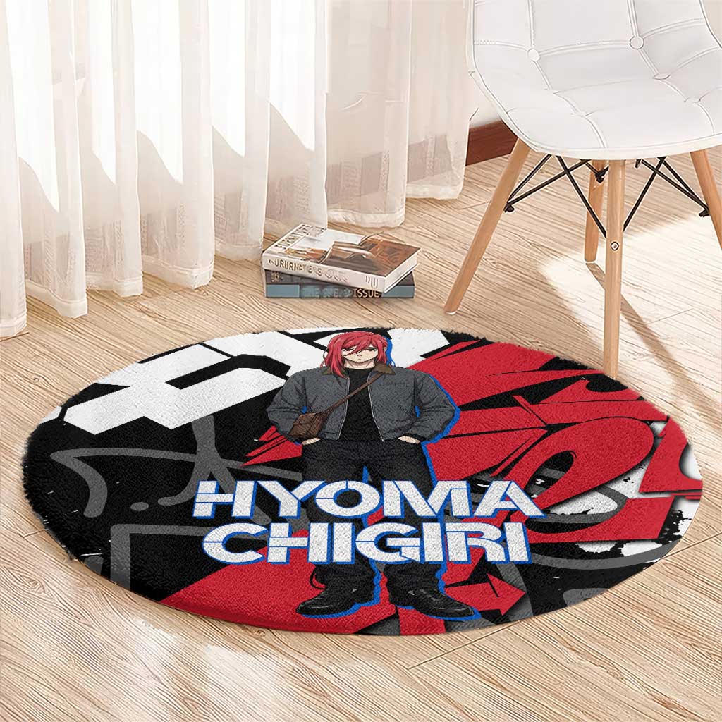 Hyoma Chigiri Blue Lock Round Carpet Urban Graffiti Street Art Style