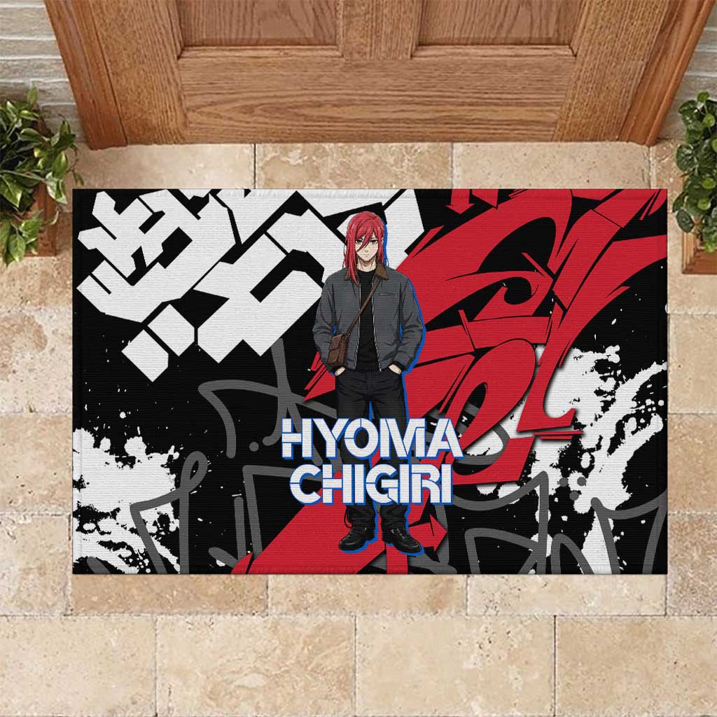 Hyoma Chigiri Blue Lock Rubber Doormat Urban Graffiti Street Art Style
