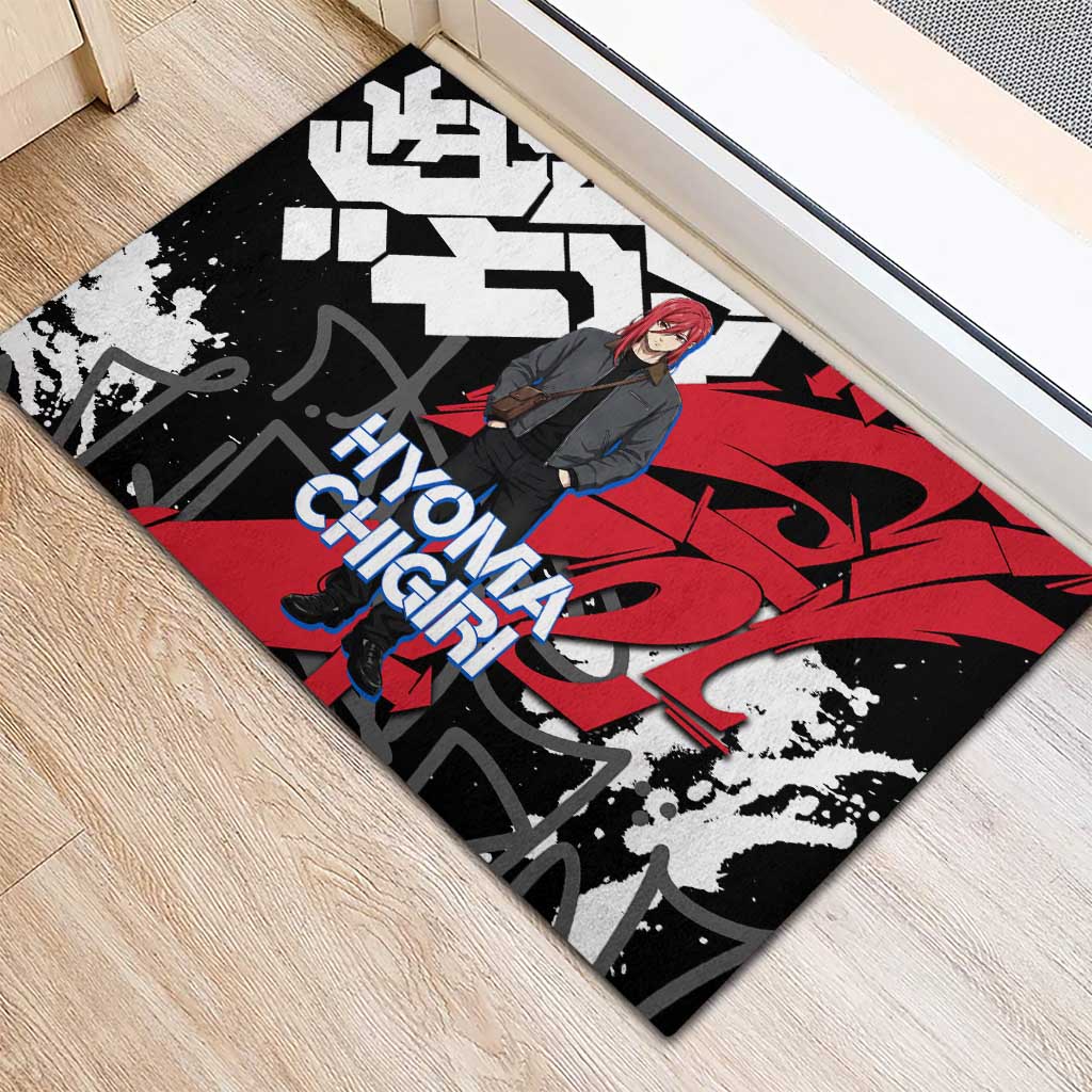 Hyoma Chigiri Blue Lock Rubber Doormat Urban Graffiti Street Art Style