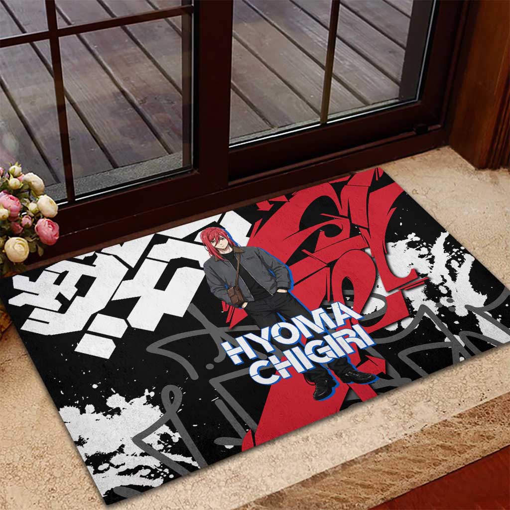Hyoma Chigiri Blue Lock Rubber Doormat Urban Graffiti Street Art Style