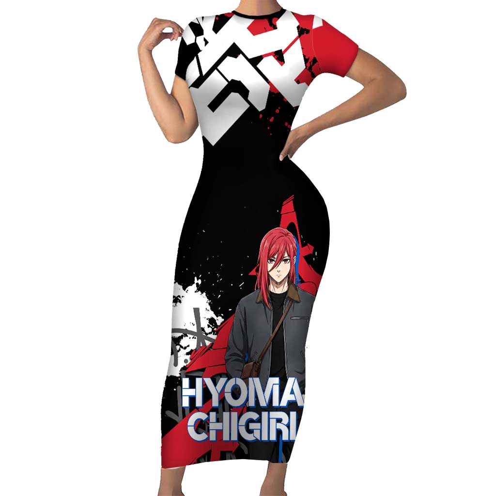 Hyoma Chigiri Blue Lock Short Sleeve Bodycon Dress Urban Graffiti Street Art Style