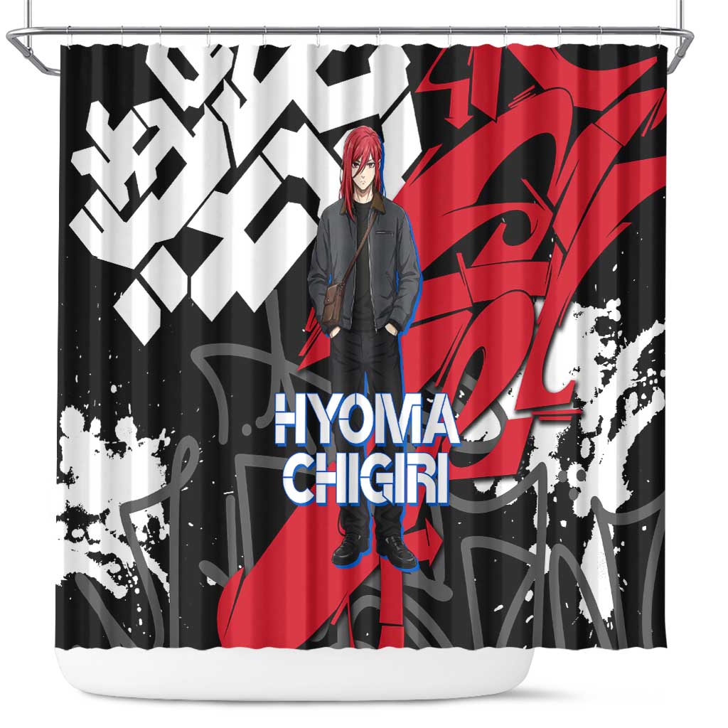 Hyoma Chigiri Blue Lock Shower Curtain Urban Graffiti Street Art Style
