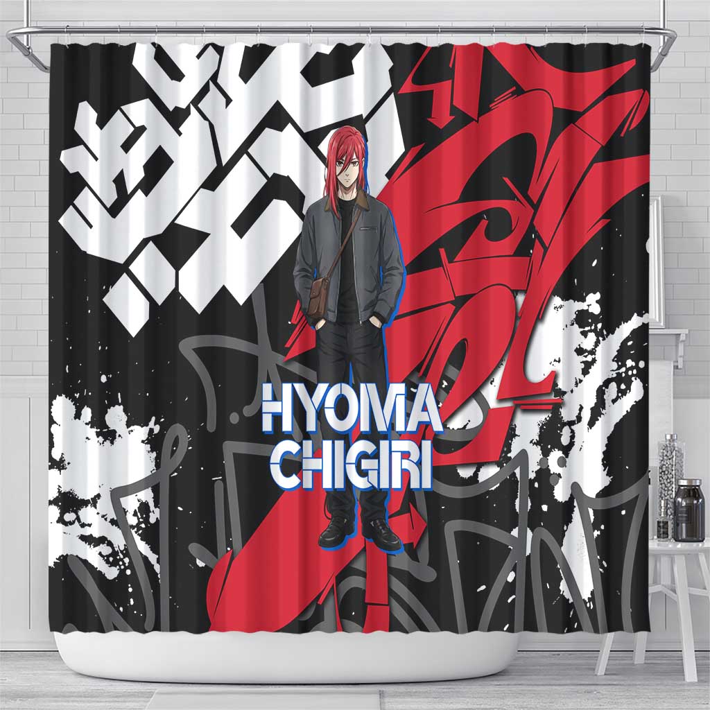 Hyoma Chigiri Blue Lock Shower Curtain Urban Graffiti Street Art Style