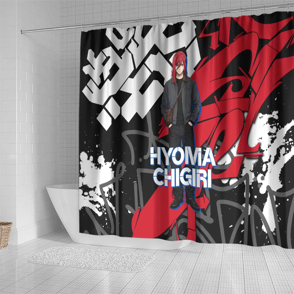 Hyoma Chigiri Blue Lock Shower Curtain Urban Graffiti Street Art Style